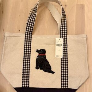 NWT Anthropologie Hartley Canvas Black Lab Tote